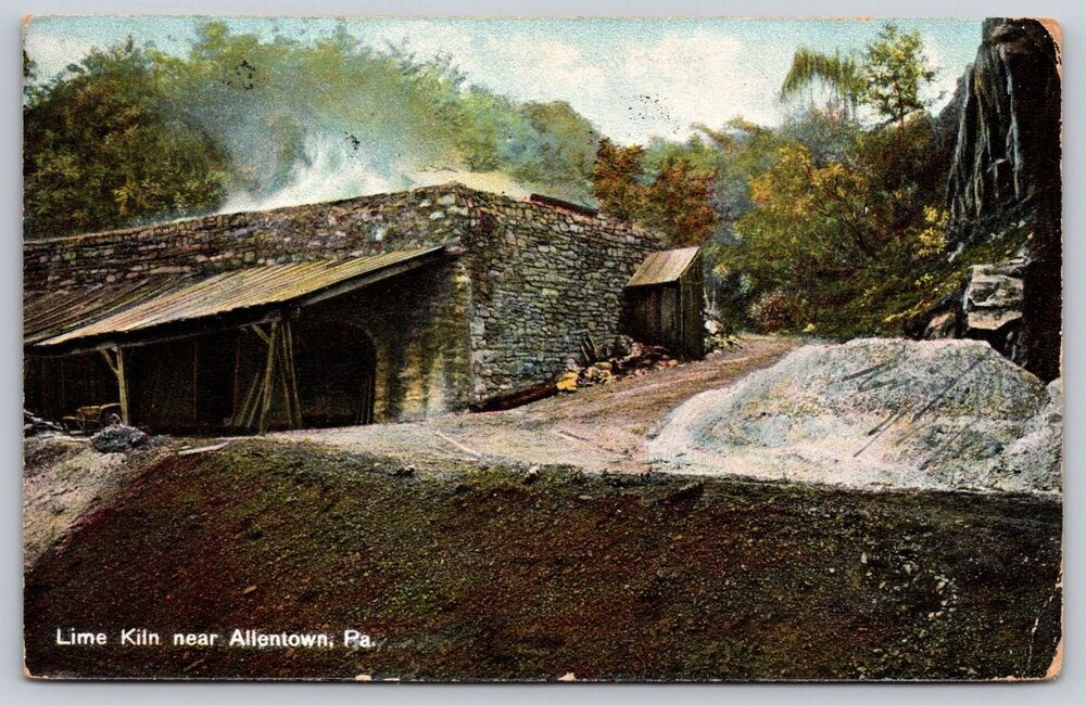 Antique 1910 Allentown PA Postcard Lime Kiln Leighton Co Posted to Norway
